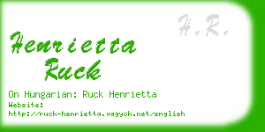 henrietta ruck business card